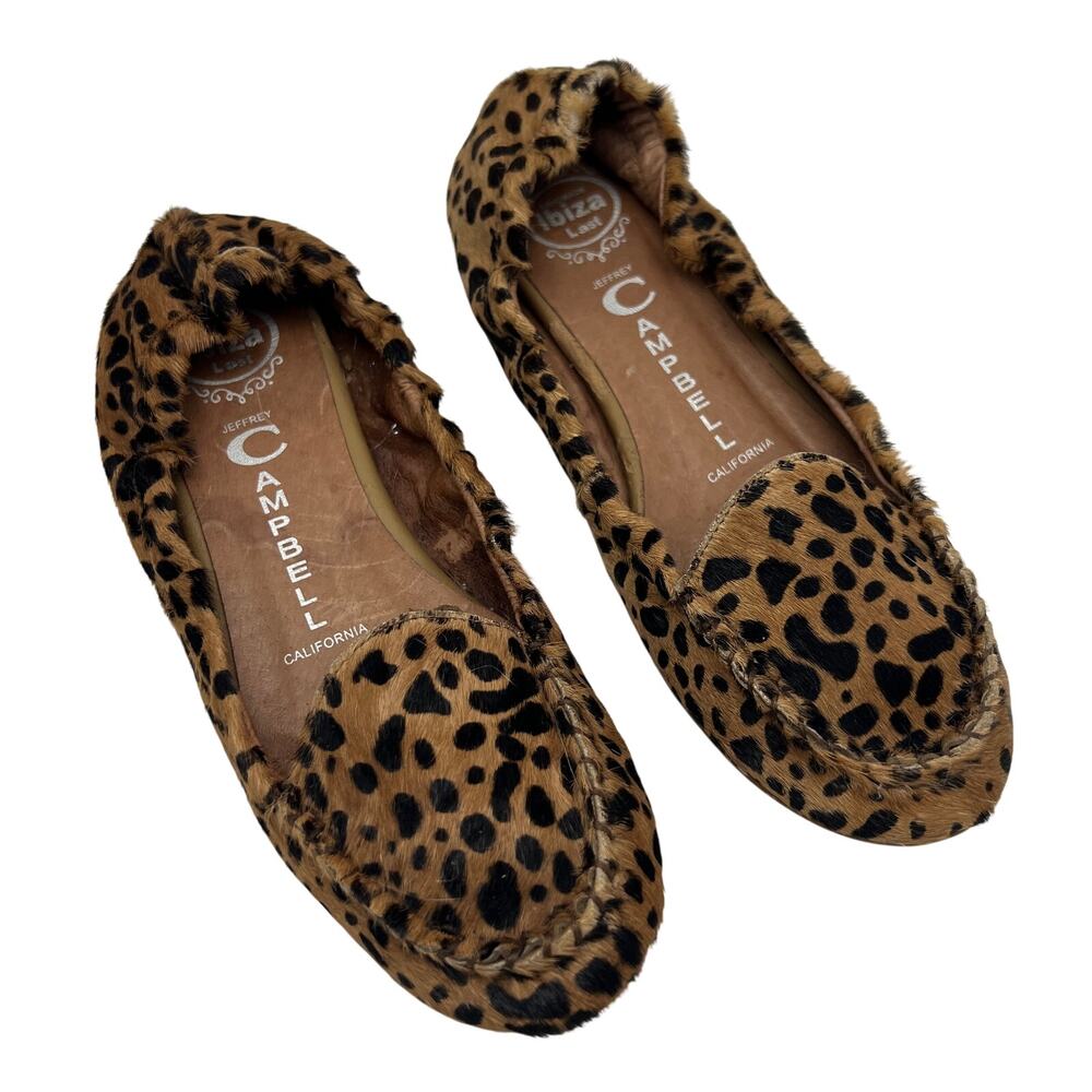 Jeffrey Campbell Ibiza Ballet Flats Women's 6 Leopard Print Boho Festival Indie
